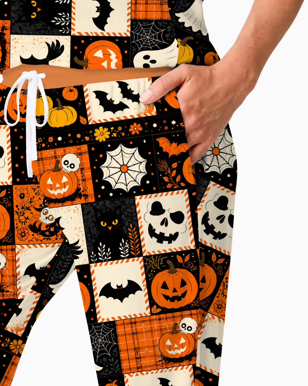 Halloween Patchwork Charm Bamboo Women Pajama Set