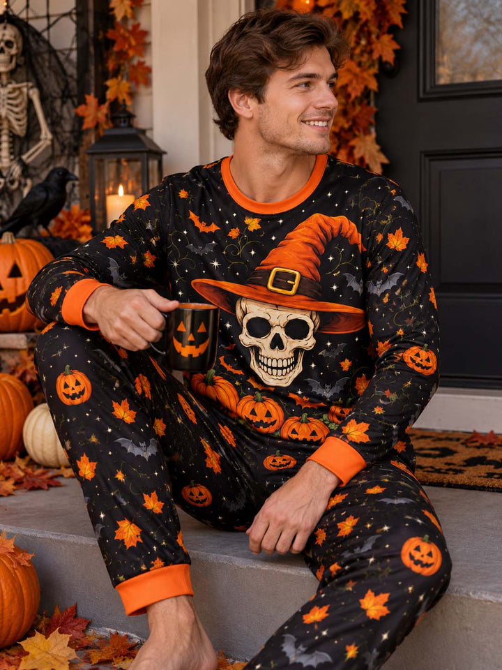 Halloween Skull Magic Bamboo Men's Pajama Set