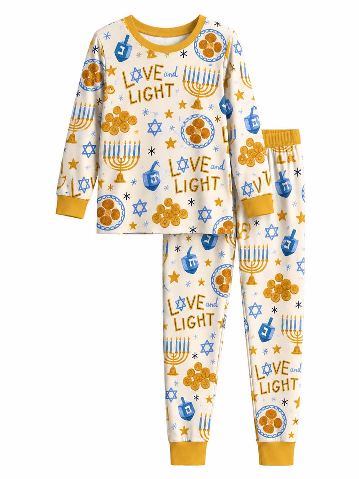 Hanukkah Love and Light Bamboo Men's Pajama Set