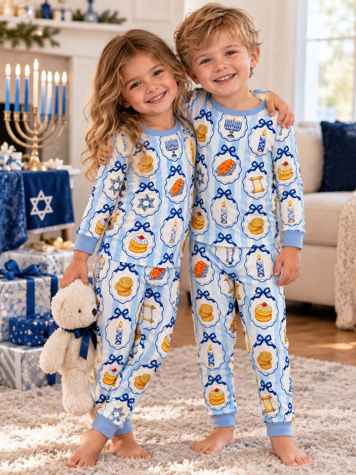 Hanukkah Traditions Bamboo Two Piece Long Sleeve Pajama Set