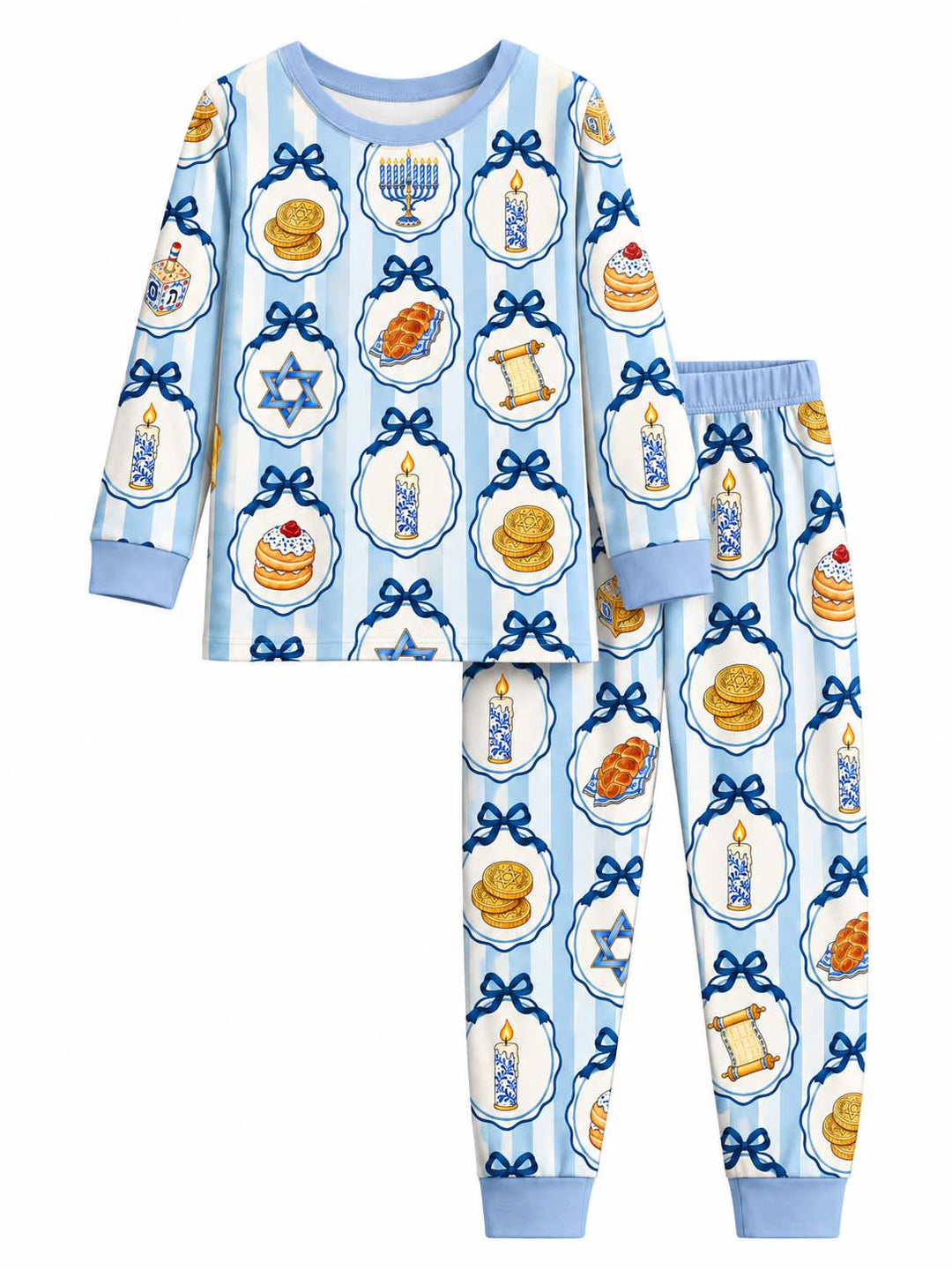 Hanukkah Traditions Bamboo Two Piece Long Sleeve Pajama Set
