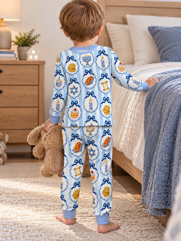 Hanukkah Traditions Bamboo Two Piece Long Sleeve Pajama Set
