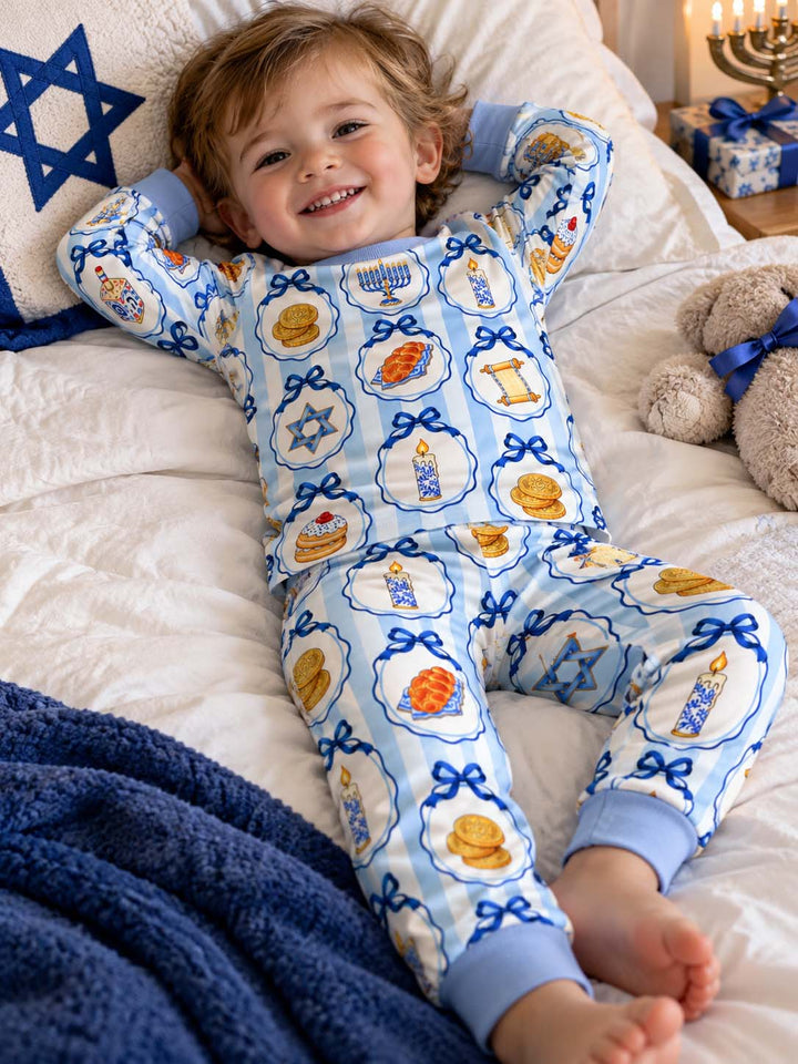Hanukkah Traditions Bamboo Two Piece Long Sleeve Pajama Set