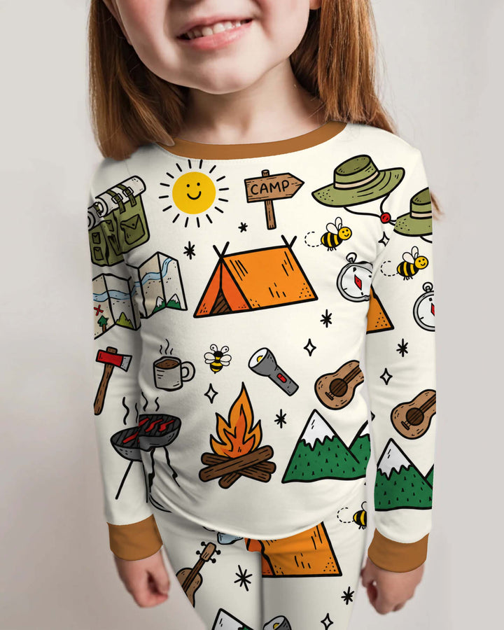 Happy Camping Essentials Bamboo Two Piece Long Sleeve Pajama Set