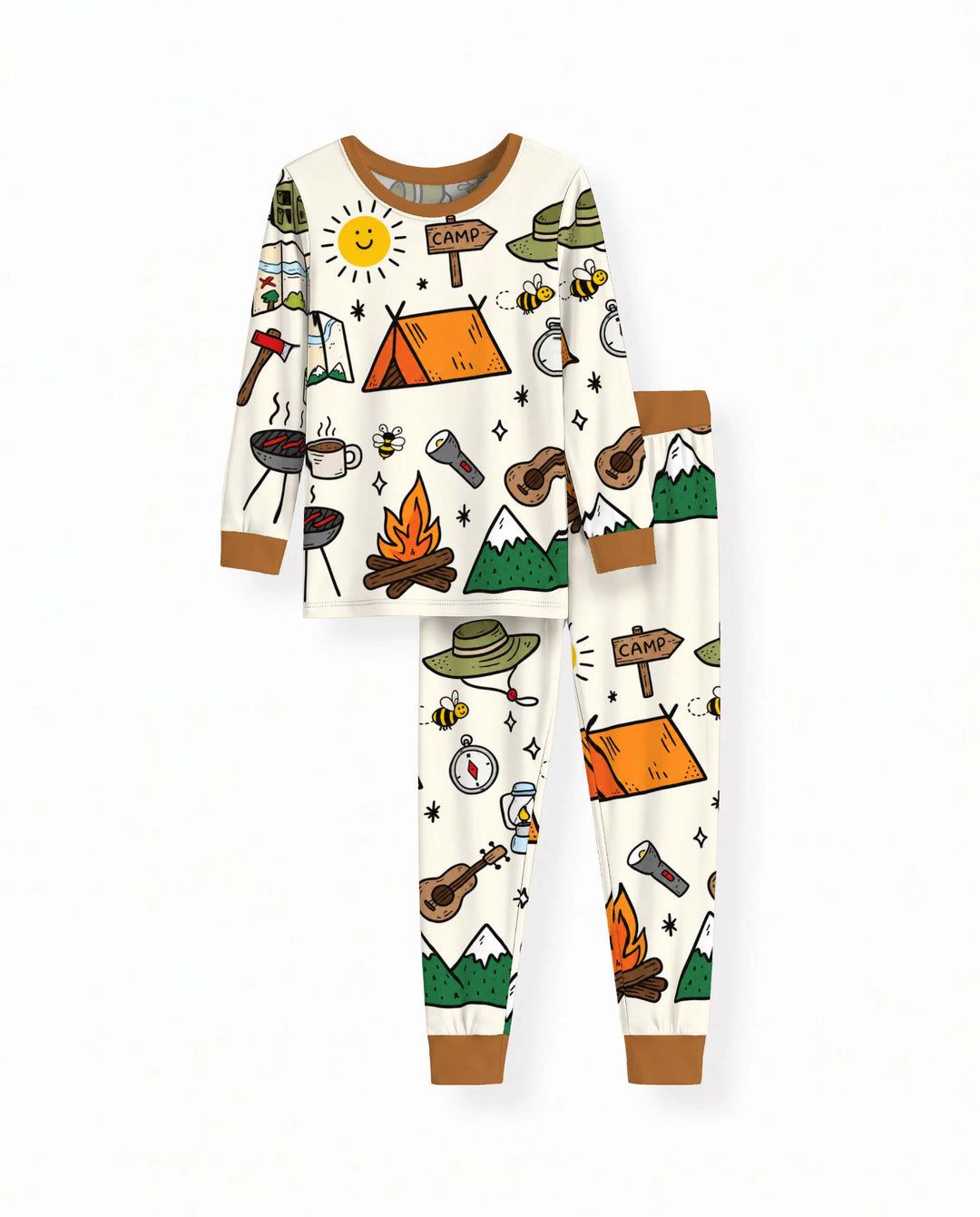 Happy Camping Essentials Bamboo Two Piece Long Sleeve Pajama Set