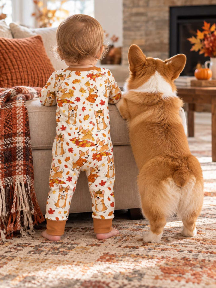 Happy Fall Corgis Bamboo Convertible Zippy
