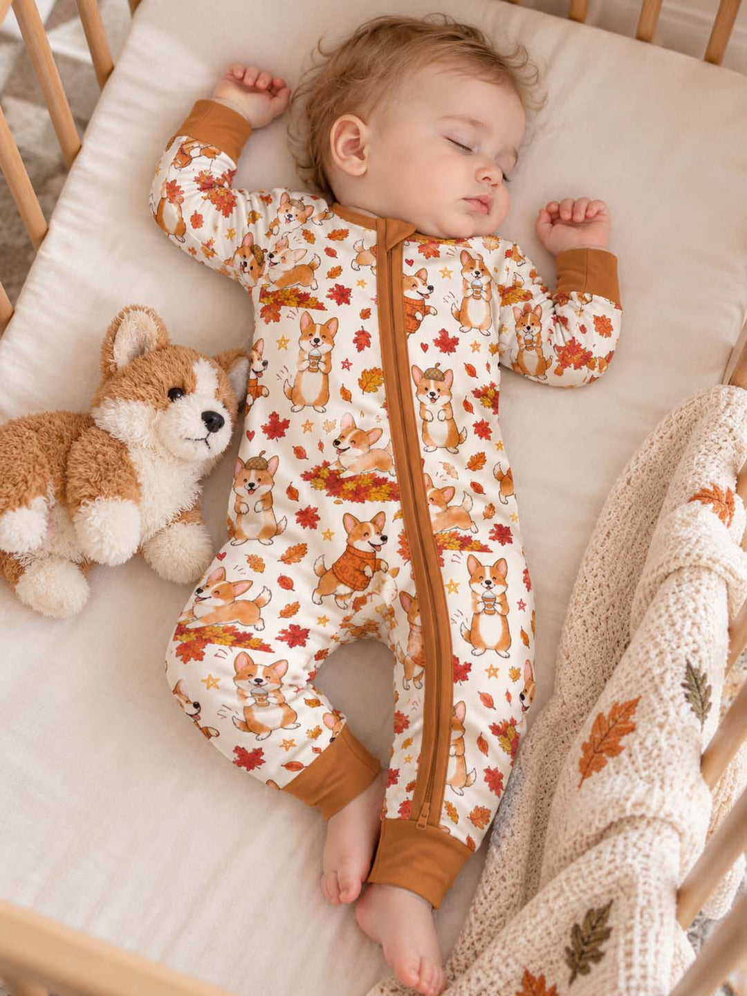 Happy Fall Corgis Bamboo Convertible Zippy