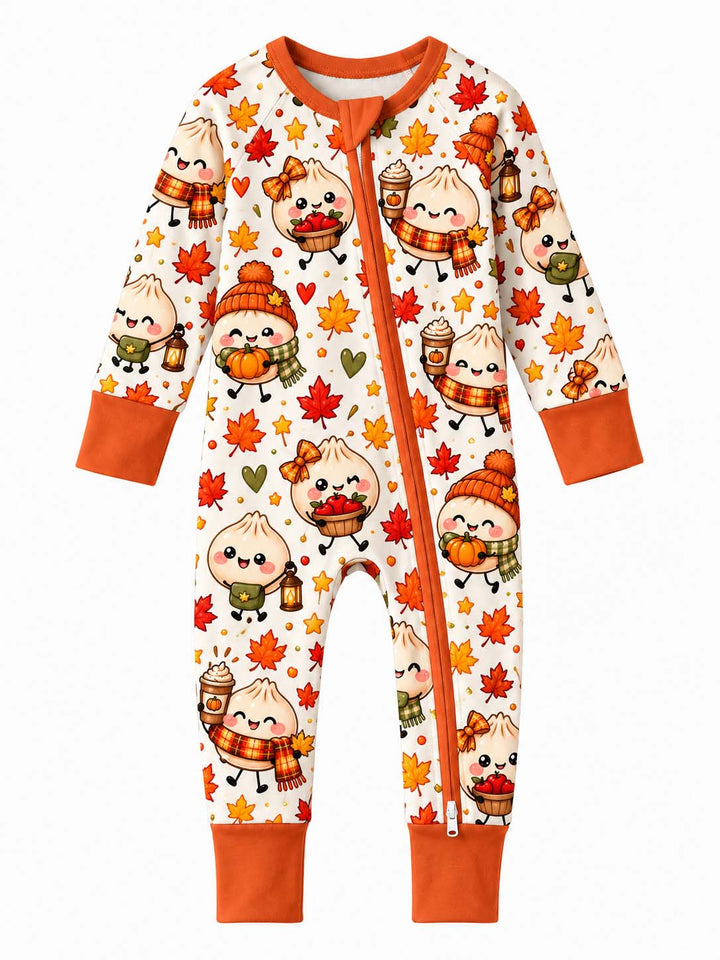 Happy Fall Dumpling Friends Bamboo Convertible Zippy