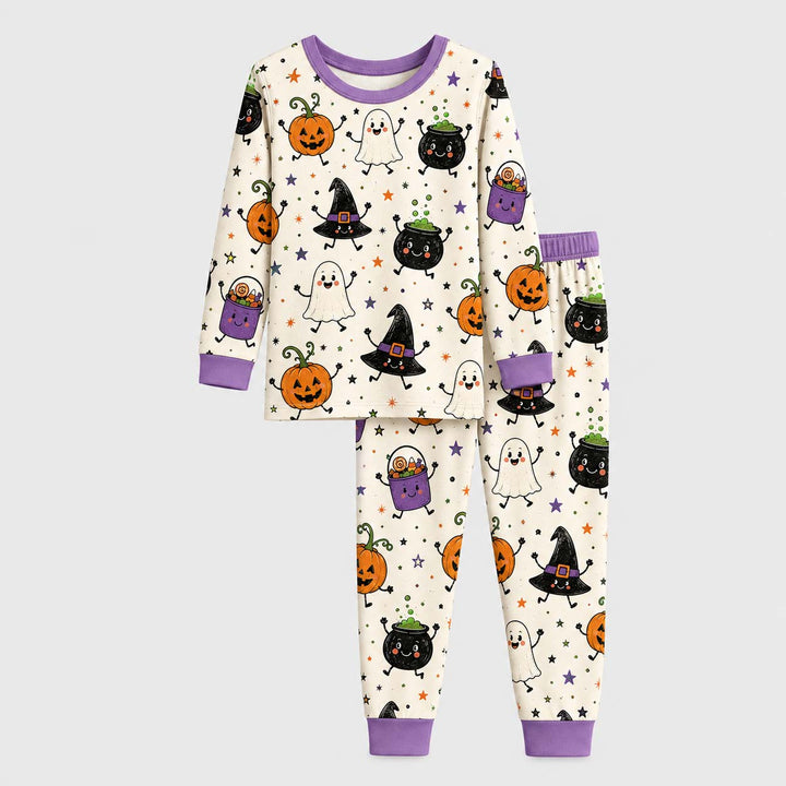 Happy Halloween Friends Bamboo Two Piece Long Sleeve Pajama Set