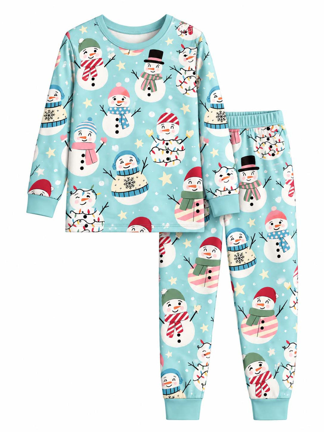 Happy Winter Snowmen Bamboo Two Piece Long Sleeve Pajama Set