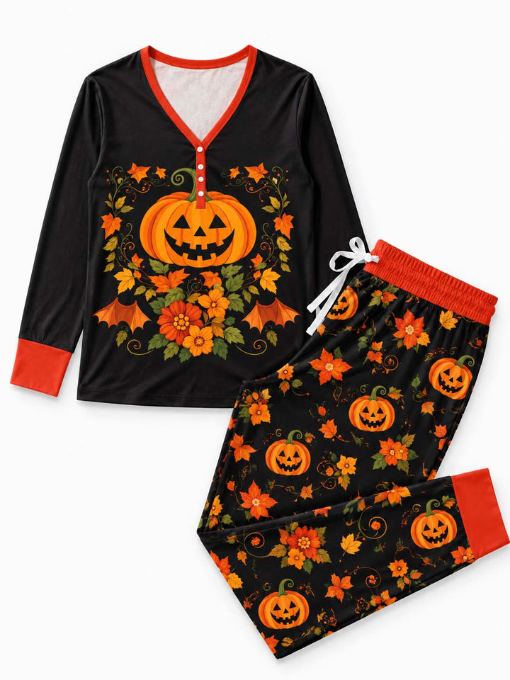 Harvest Pumpkin Glow Bamboo Women Pajama Set