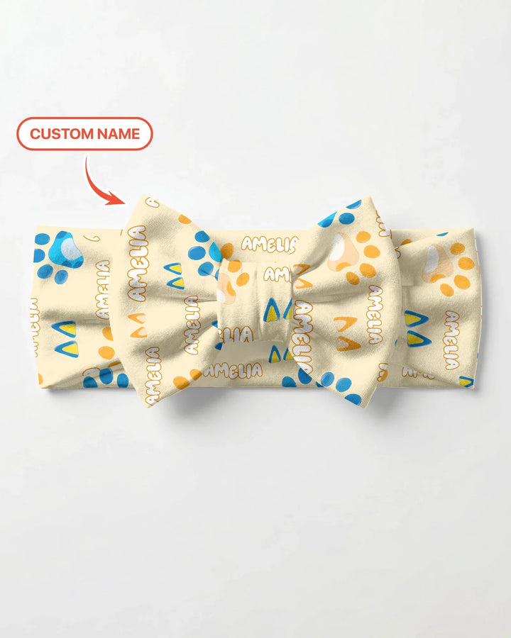 Custom Name Favourite Blue Dog Family Matching Headband