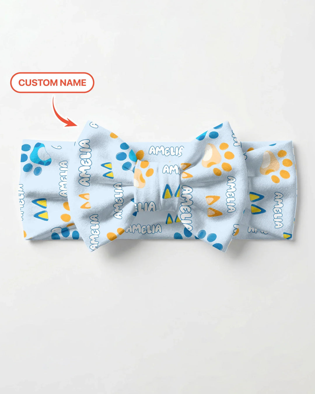 Custom Name Favourite Blue Dog Family Matching Headband