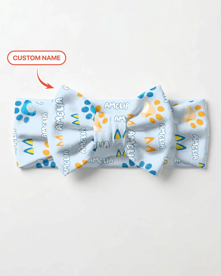Custom Name Favourite Blue Dog Family Matching Headband