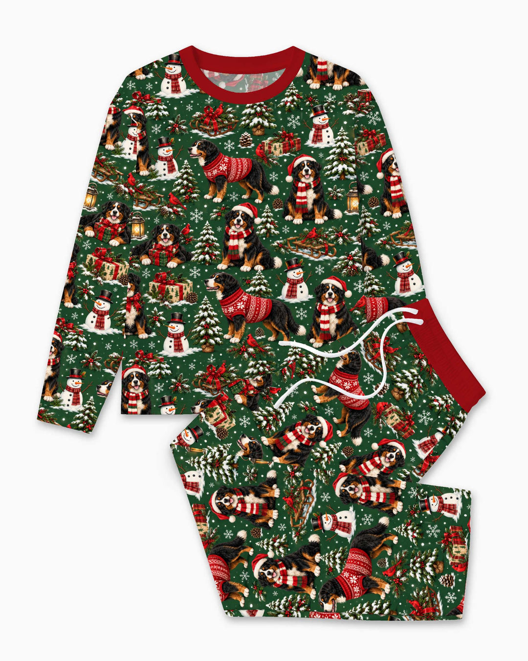 Holly Bernese Christmas Bamboo Men's Pajama Set