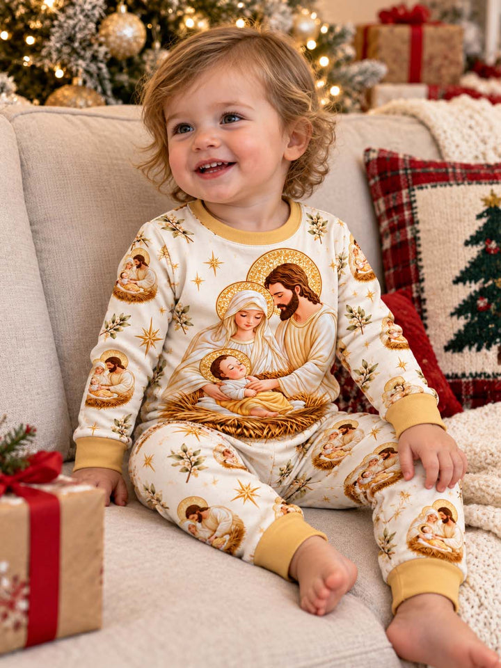 Holy Family Nativity Bamboo Two Piece Long Sleeve Pajama Set