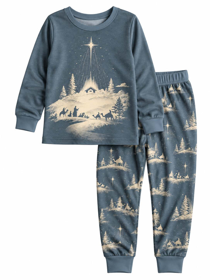 Holy Night Nativity Bamboo Two Piece Long Sleeve Pajama Set