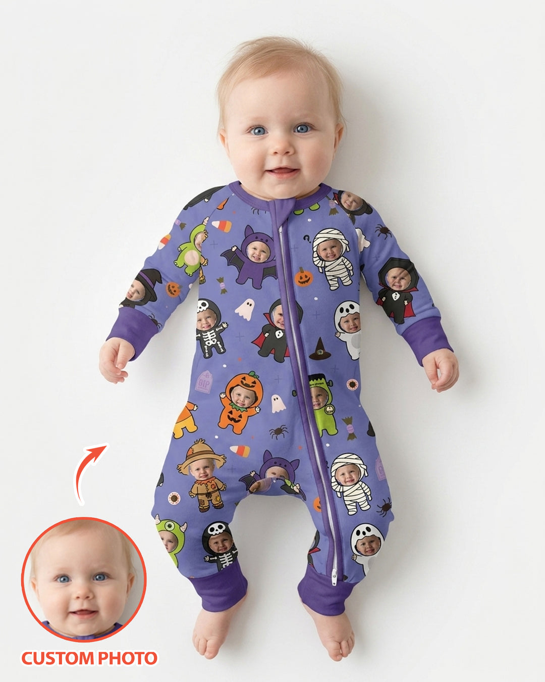 Custom Photo Little Halloween Crew Bamboo Convertible Zippy