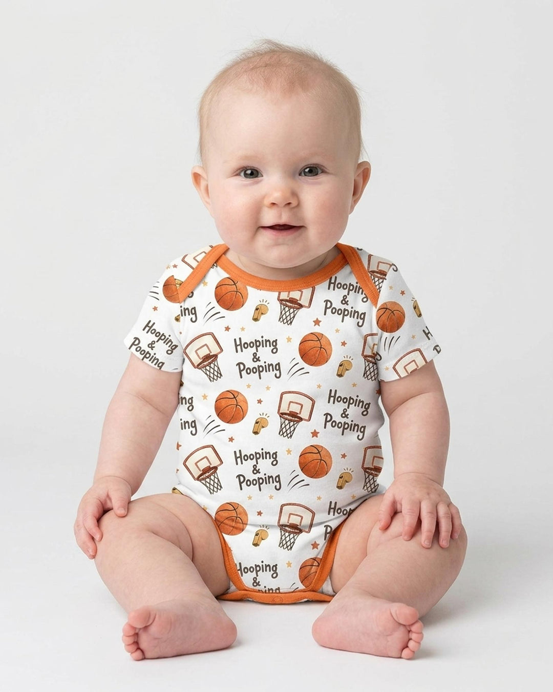 Funny Basketball Hooping & Pooping Bamboo Bodysuit