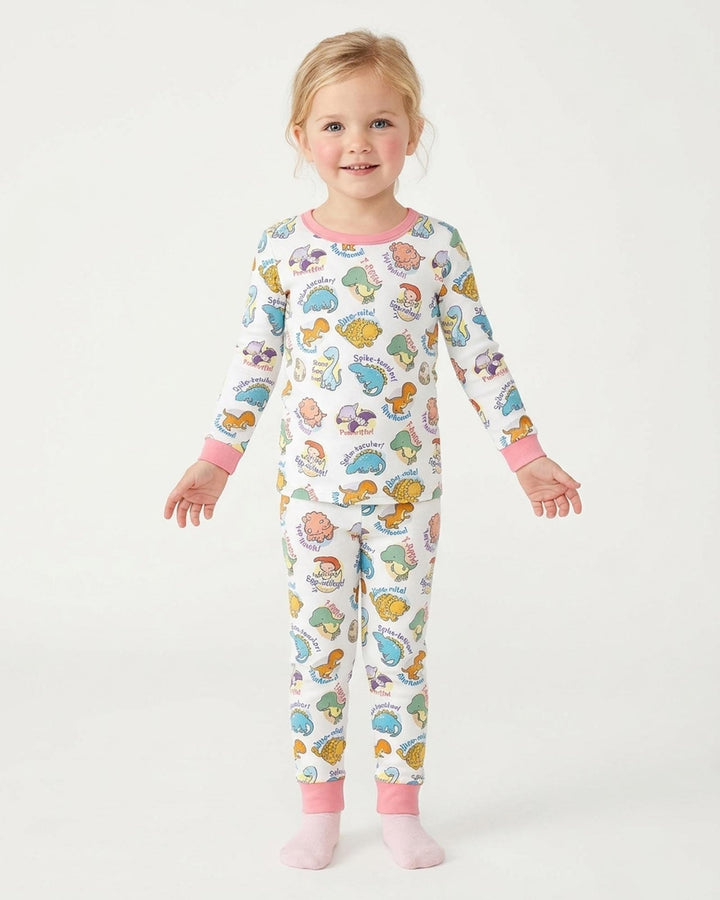 Cute Dinosaur Pun Bamboo Two Piece Long Sleeve Pajama Set