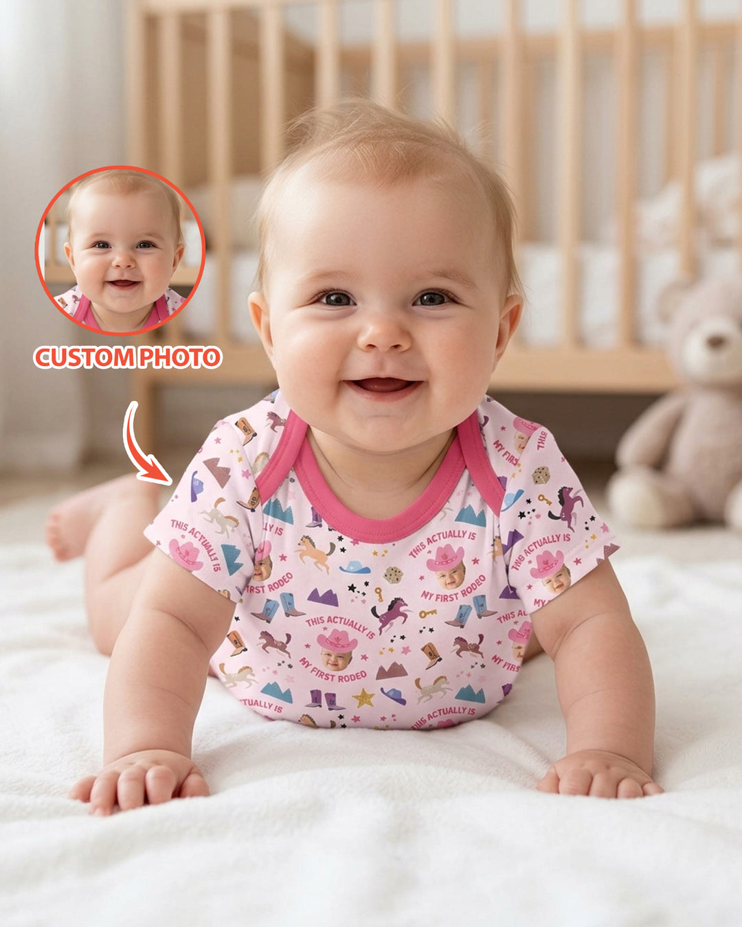 Custom Photo This Actually Is My First Rodeo Bamboo Bodysuit