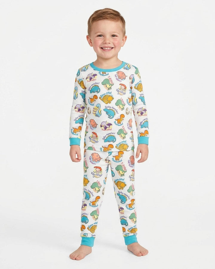 Cute Dinosaur Pun Bamboo Two Piece Long Sleeve Pajama Set