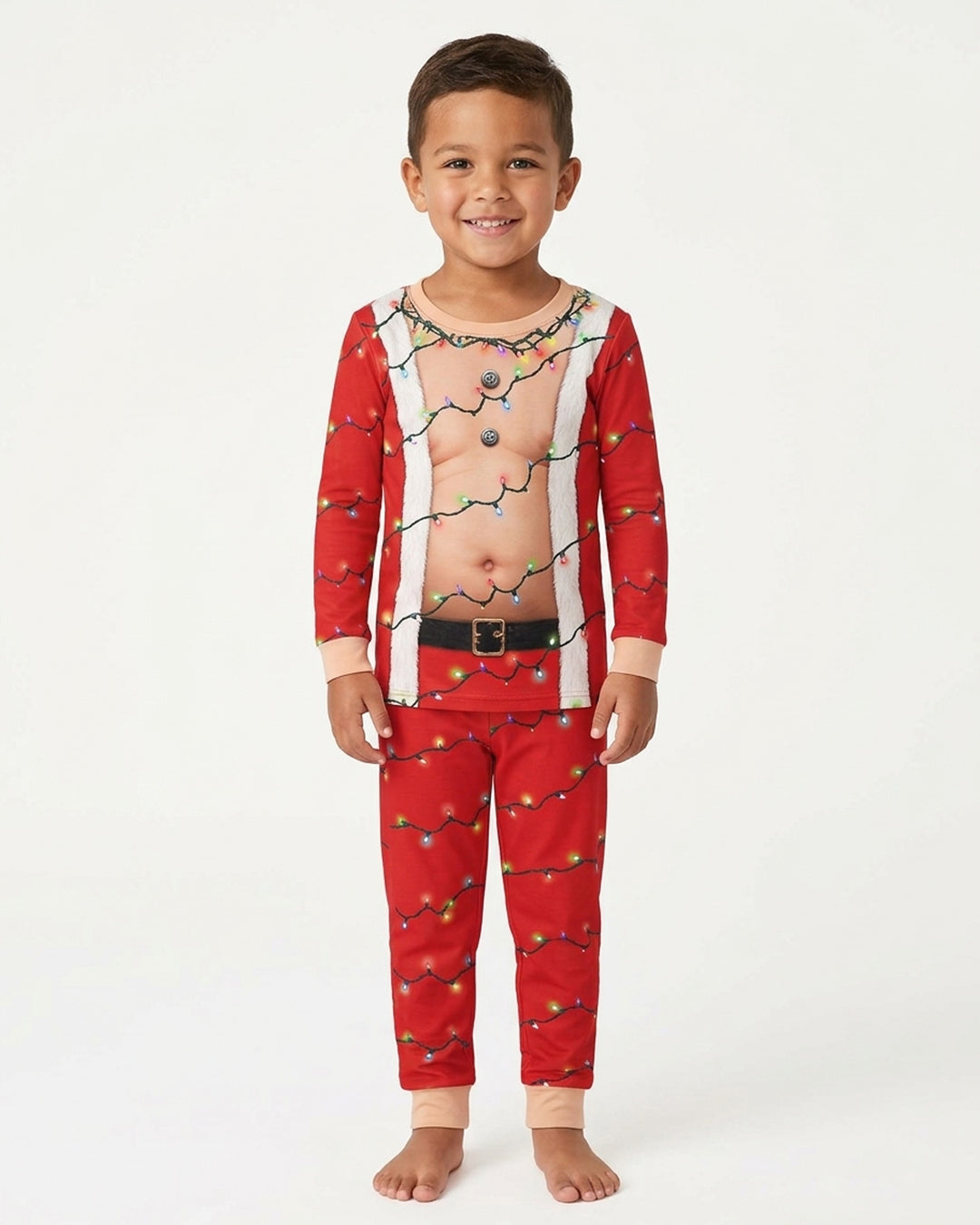 Santa Abs On Full Display Today Bamboo Two Piece Long Sleeve Pajama Set
