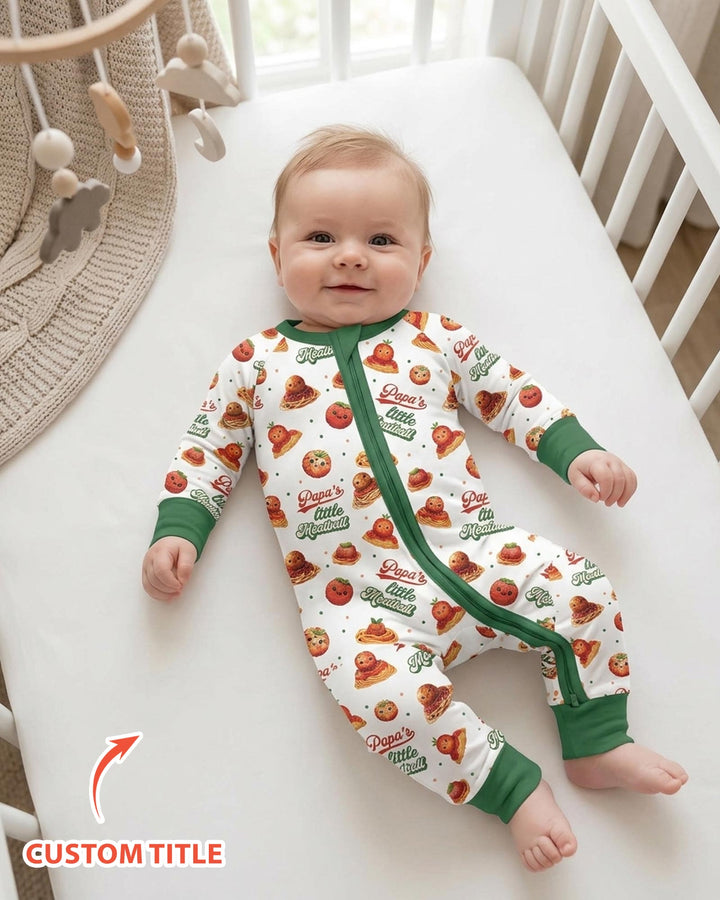Custom Name Little Meatball Bamboo Convertible Zippy