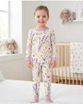 Lavender Wildflower Pastel Floral Bamboo Two Piece Long Sleeve Pajama Set