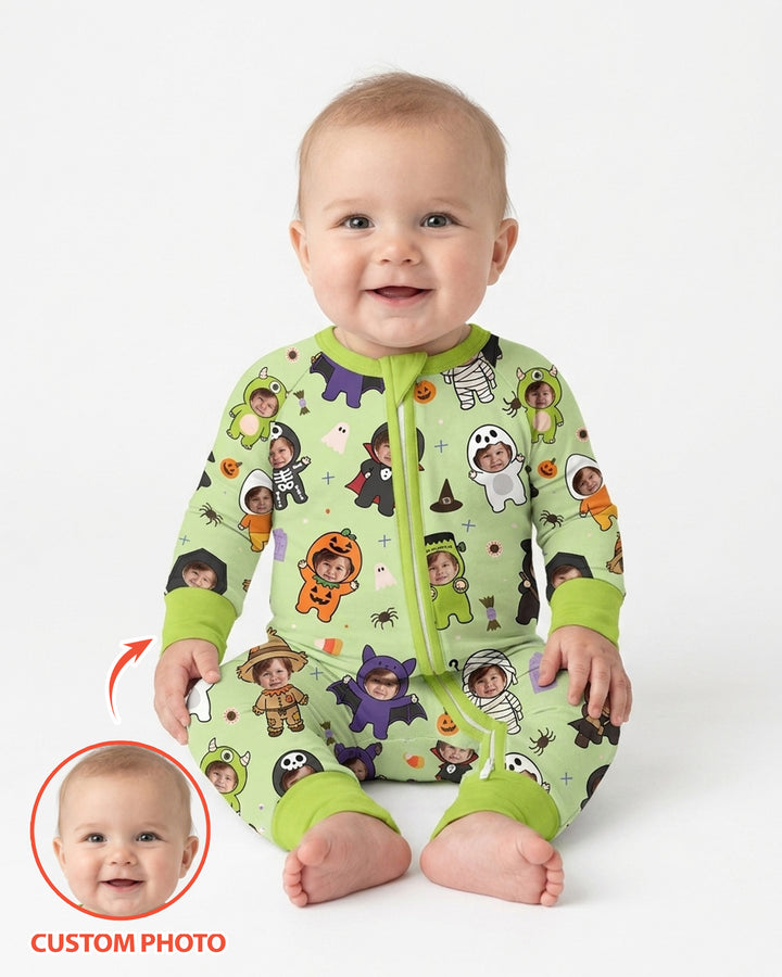 Custom Photo Little Halloween Crew Bamboo Convertible Zippy