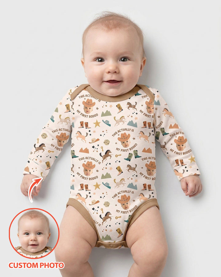Custom Photo This Actually Is My First Rodeo Bamboo Bodysuit