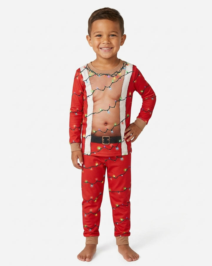 Santa Abs On Full Display Today Bamboo Two Piece Long Sleeve Pajama Set