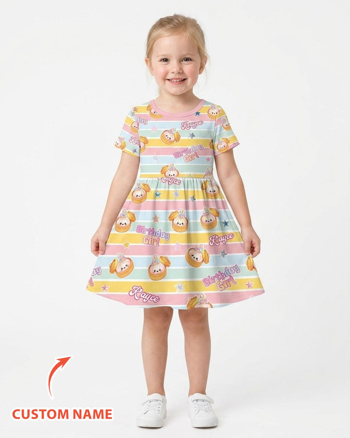 Custom Dumpling Birthday Girl Bamboo Twirl Dress