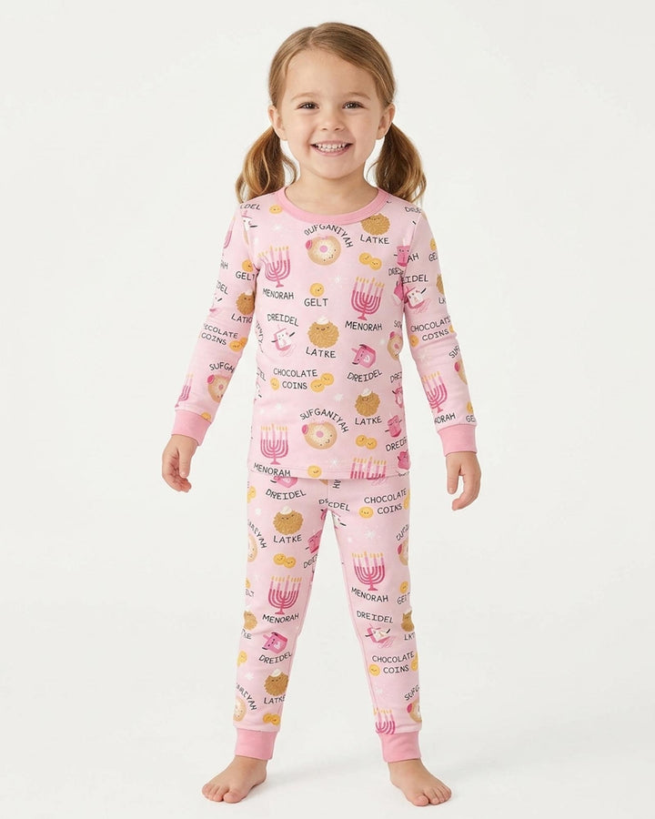 Family Hanukkah Matching Bamboo Two Piece Long Sleeve Pajama Set