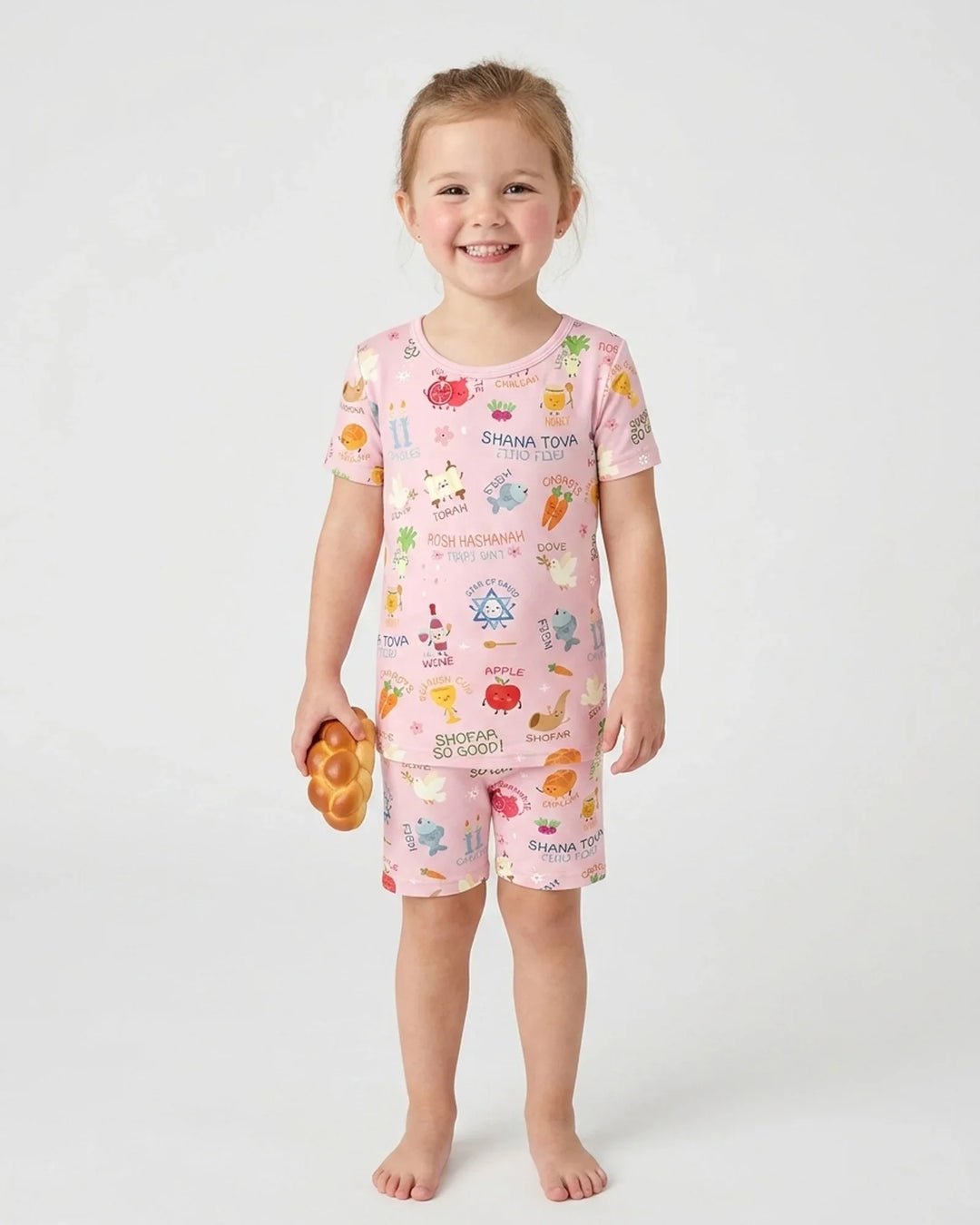 Family Rosh Hashanah Matching Bamboo Two Piece Short Sleeve Shorts Pajama Set