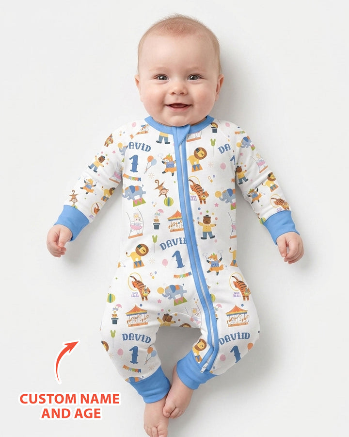 Custom Name Birthday Circus Bamboo Convertible Zippy