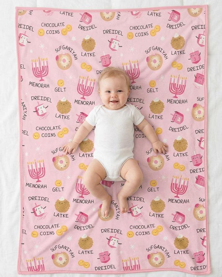 Family Hanukkah Matching Bamboo Blanket