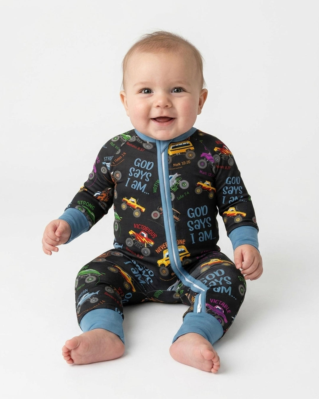 God Says I Am Monster Truck Bamboo Convertible Zippy