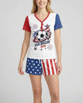 USA Soccer 2026 Family Matching Bamboo Women Short Sleeve Short Pajama Set