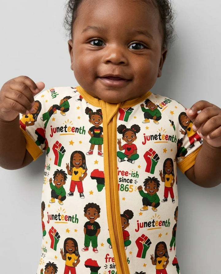 Juneteenth Free-ish Since 1865 Bamboo Shorty Zippy