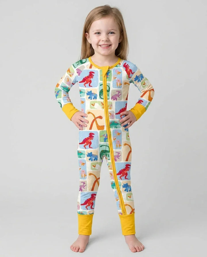 Rainbow Dino Friends Family Matching Bamboo Convertible Zippy