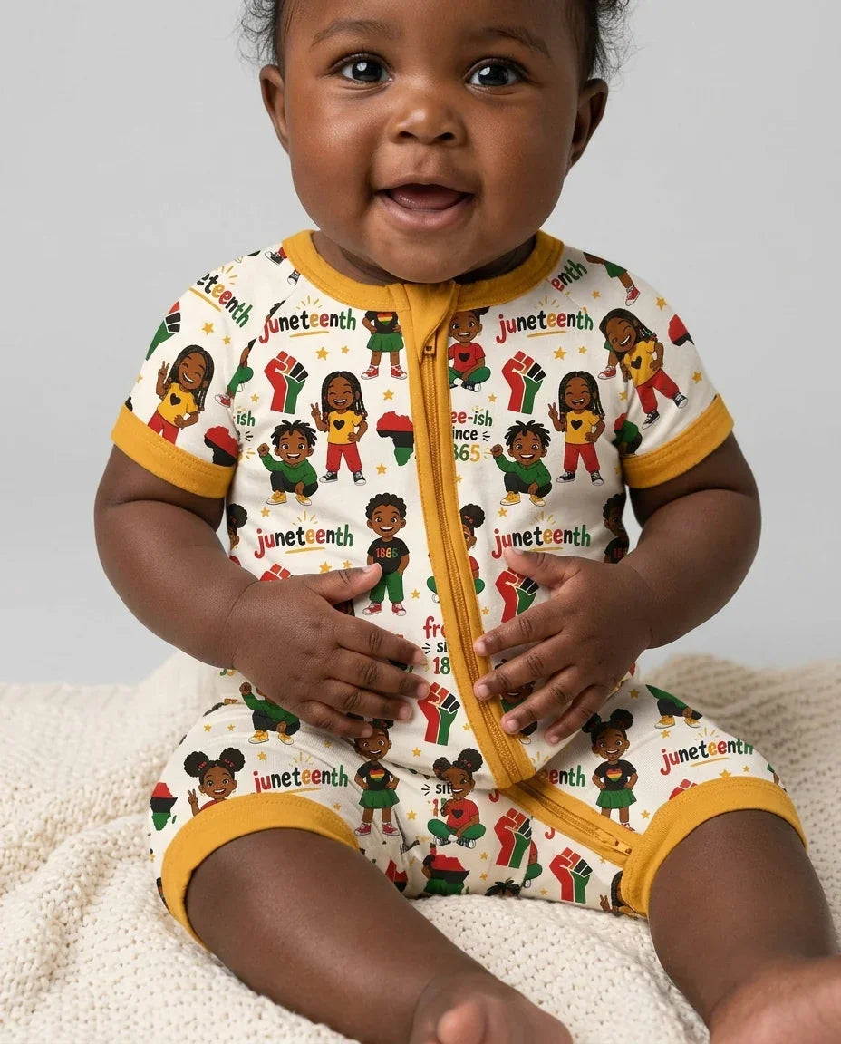 Juneteenth Free-ish Since 1865 Bamboo Shorty Zippy