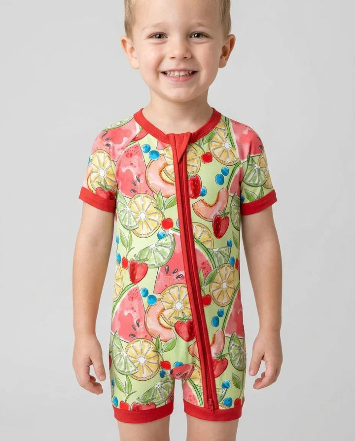 Sweet Summer Fruits Family Matching Bamboo Shorty Zippy