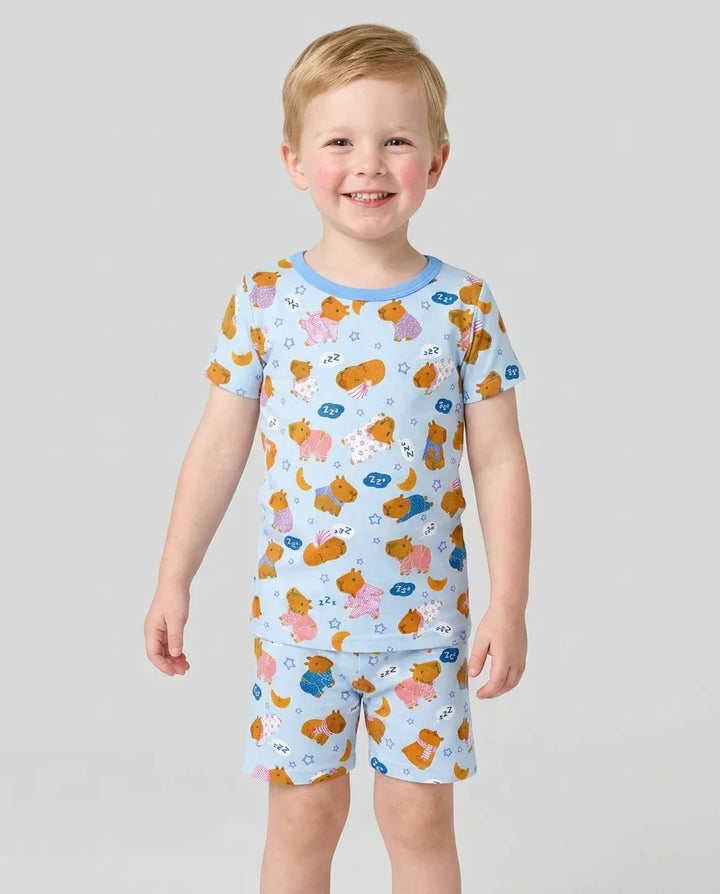 Capyjama Family Matching Bamboo Two Piece Short Sleeve Shorts Pajama Set