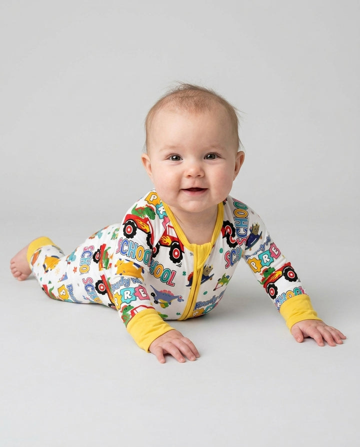 First Day of Preschool T-Rex Bamboo Convertible Zippy