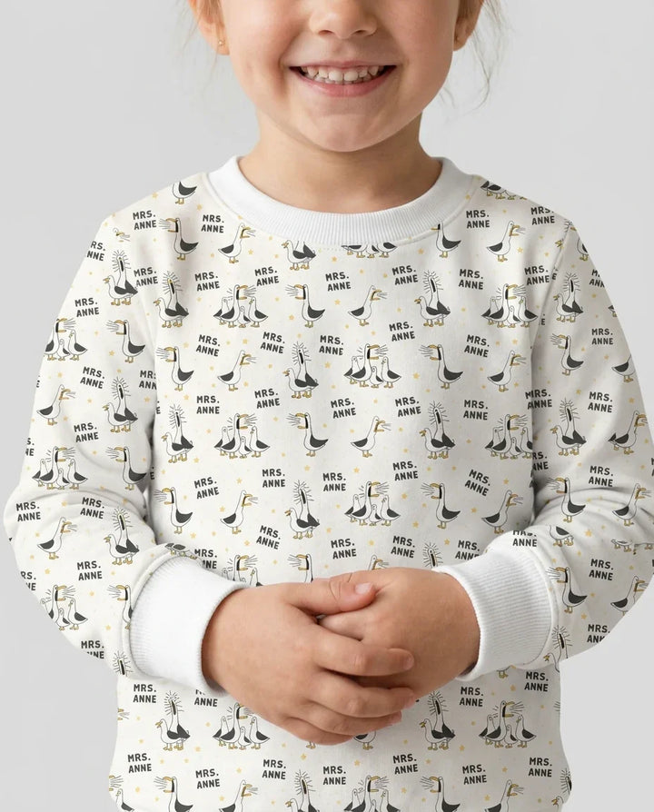 Custom Funny Seagulls Teacher Bamboo Crewneck Sweatshirt