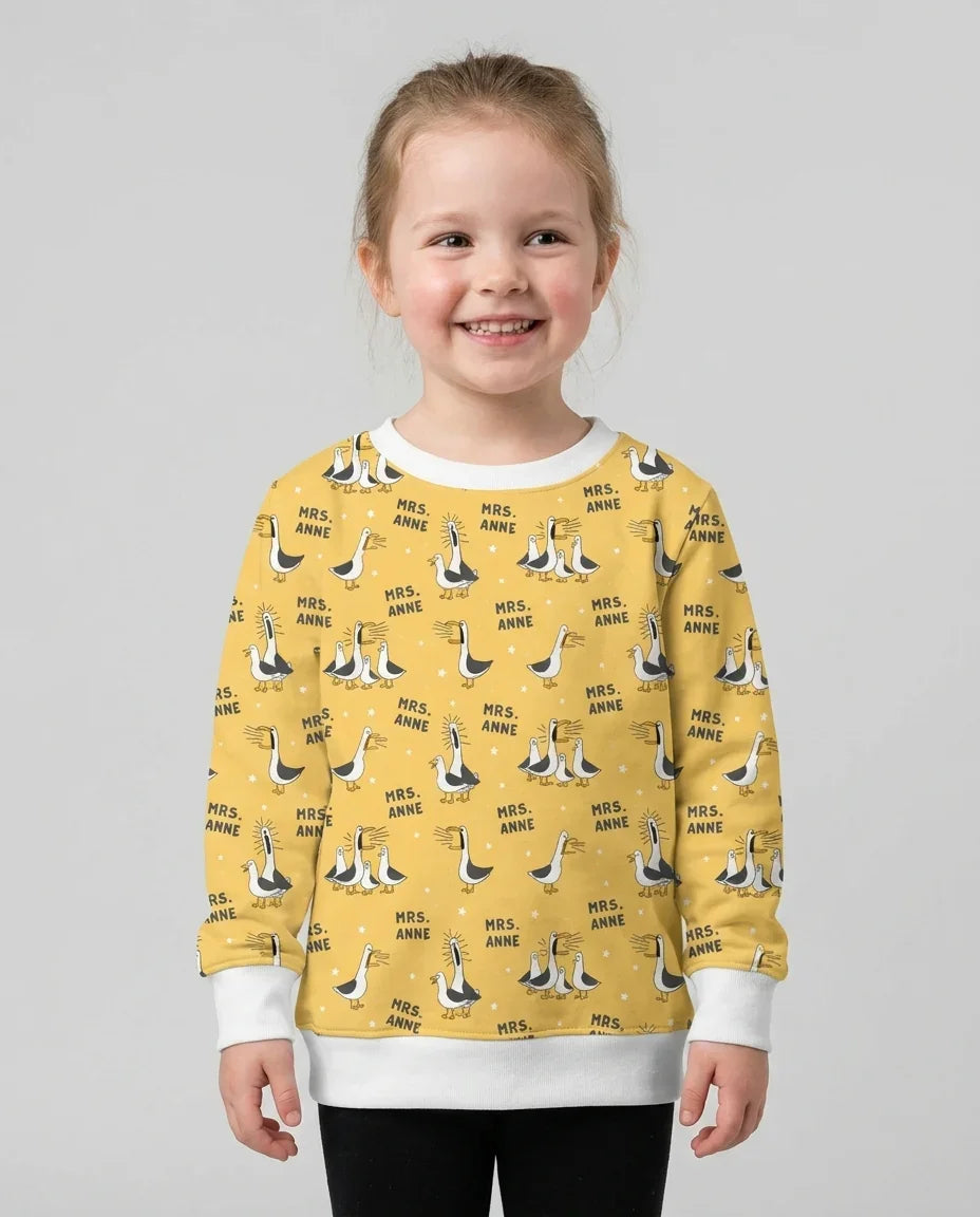 Custom Funny Seagulls Teacher Bamboo Crewneck Sweatshirt