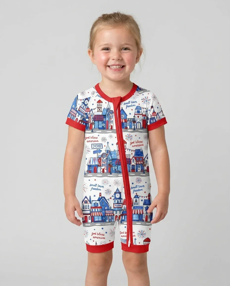 Small Town Freedom USA Bamboo Shorty Zippy