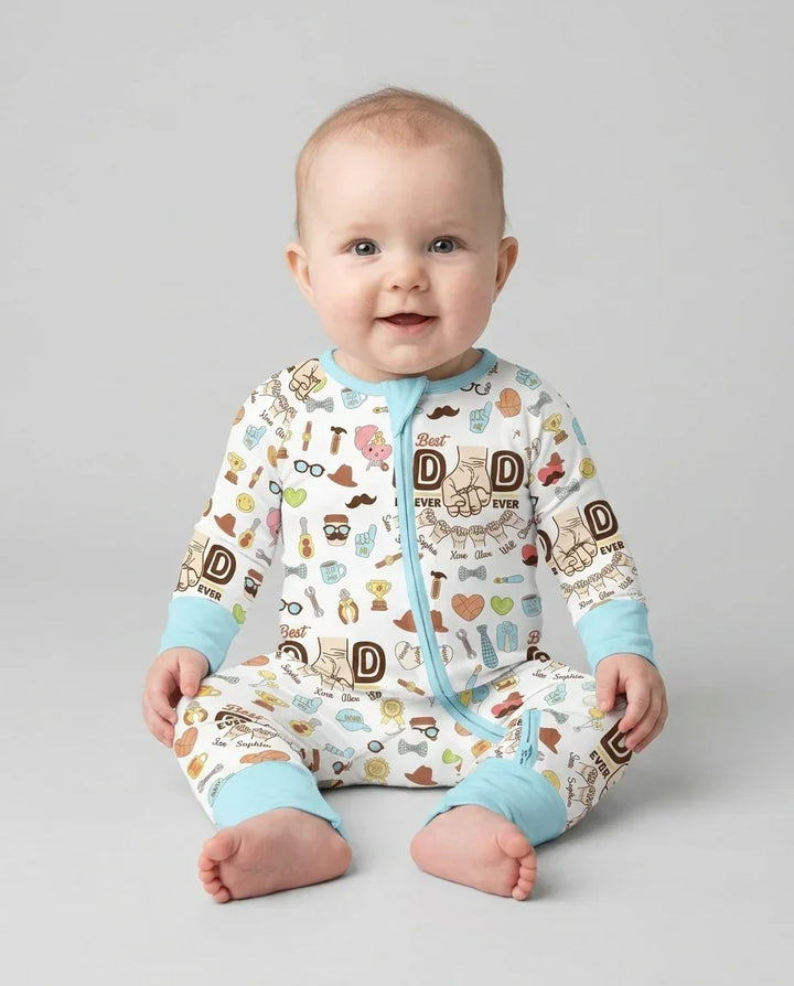 Custom Kids Name Best Dad Ever Bamboo Convertible Zippy