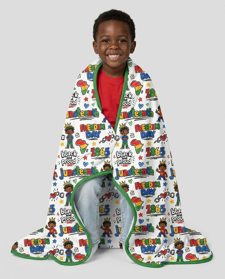 Juneteenth Black and Proud Bamboo Blanket